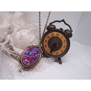 Large Mexican Fire Opal Dragons Breath Necklace